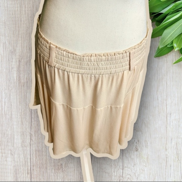 A.L.C. 100% Silk Cream / Pale Blush Ruffled Mini Skirt Size 0 - NO BELT - Picture 9 of 15